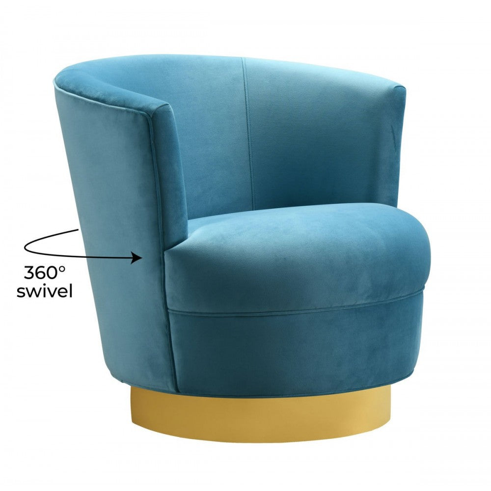 TOV Furniture Noah Lake Blue Swivel Chair