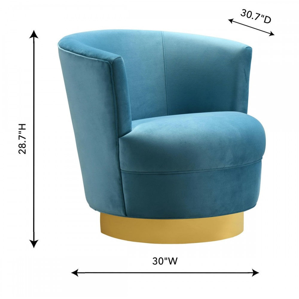 TOV Furniture Noah Lake Blue Swivel Chair