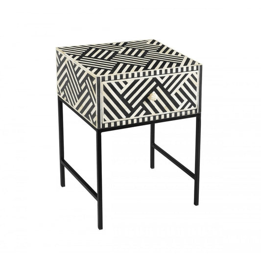 TOV Furniture Noire Bone Inlay Side Table