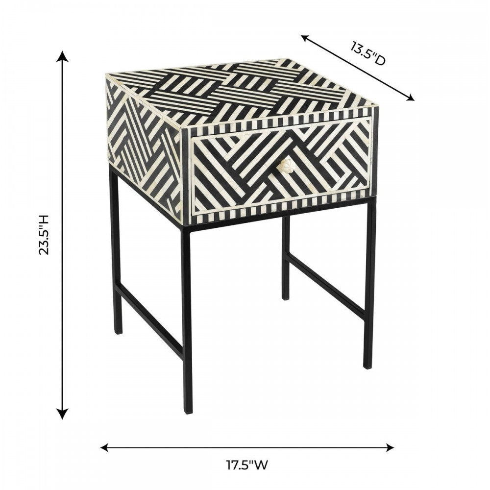 TOV Furniture Noire Bone Inlay Side Table