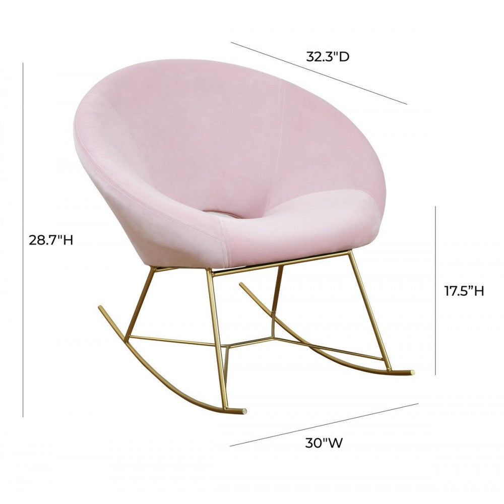 TOV Furniture Nolan Blush Velvet Rocking Chair