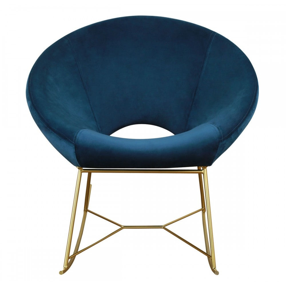 TOV Furniture Nolan Navy Velvet Rocking Chair