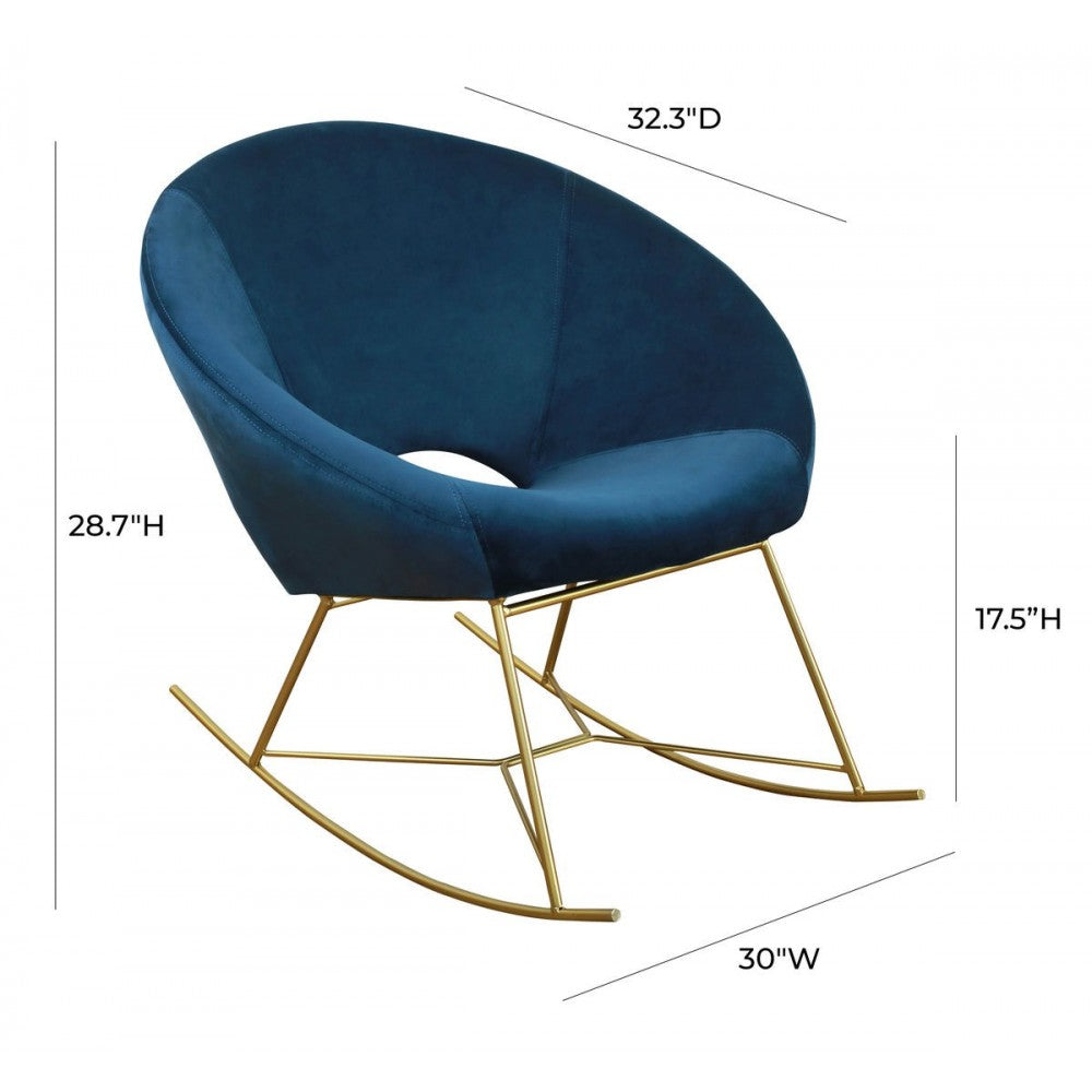 TOV Furniture Nolan Navy Velvet Rocking Chair