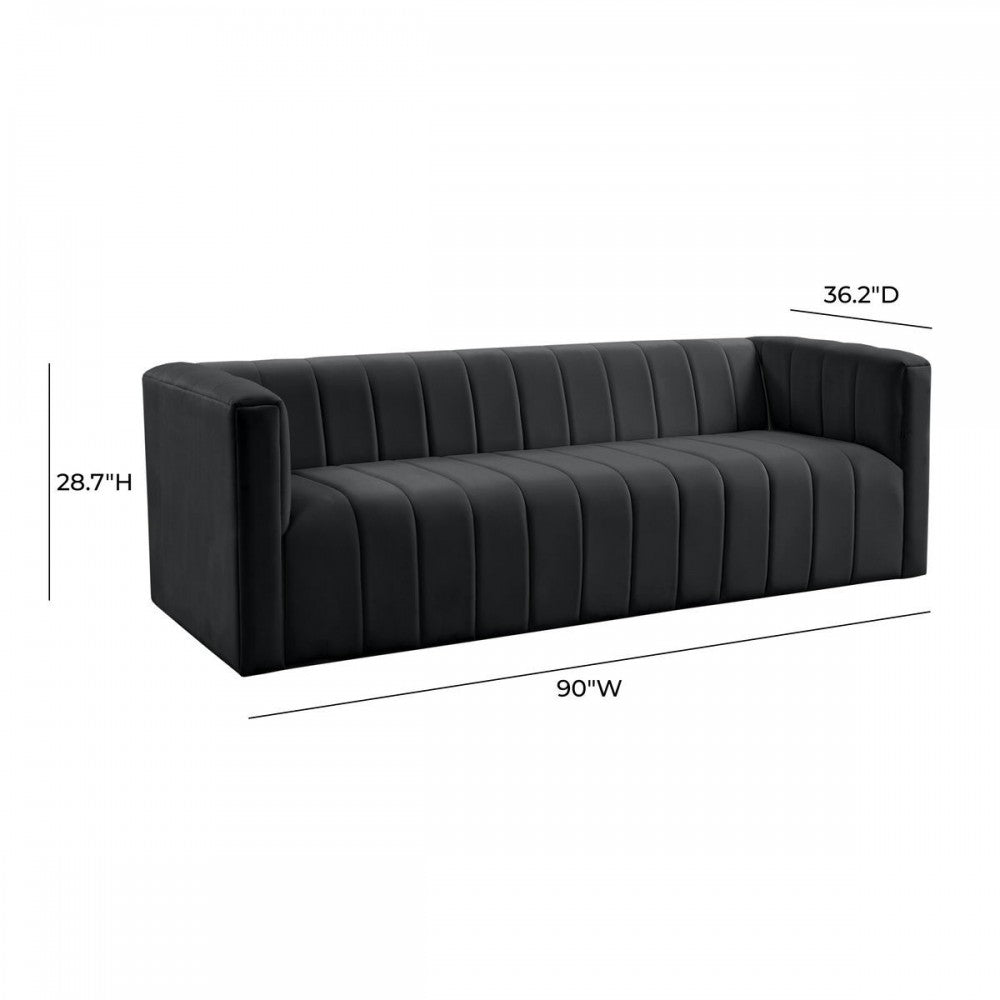 TOV Furniture Norah Black Velvet Sofa