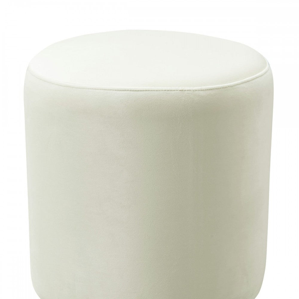 TOV Furniture Opal Cream Velvet Ottoman with Gold Base
