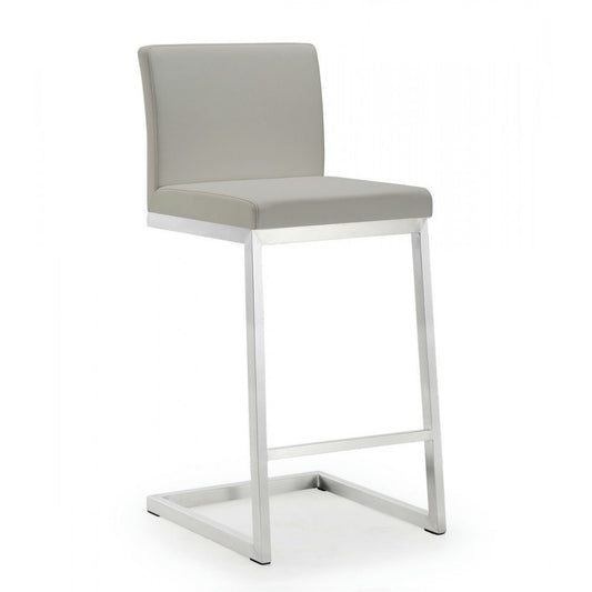 TOV Furniture Parma Light Gray Stainless Steel Counter Stool (Set of 2)