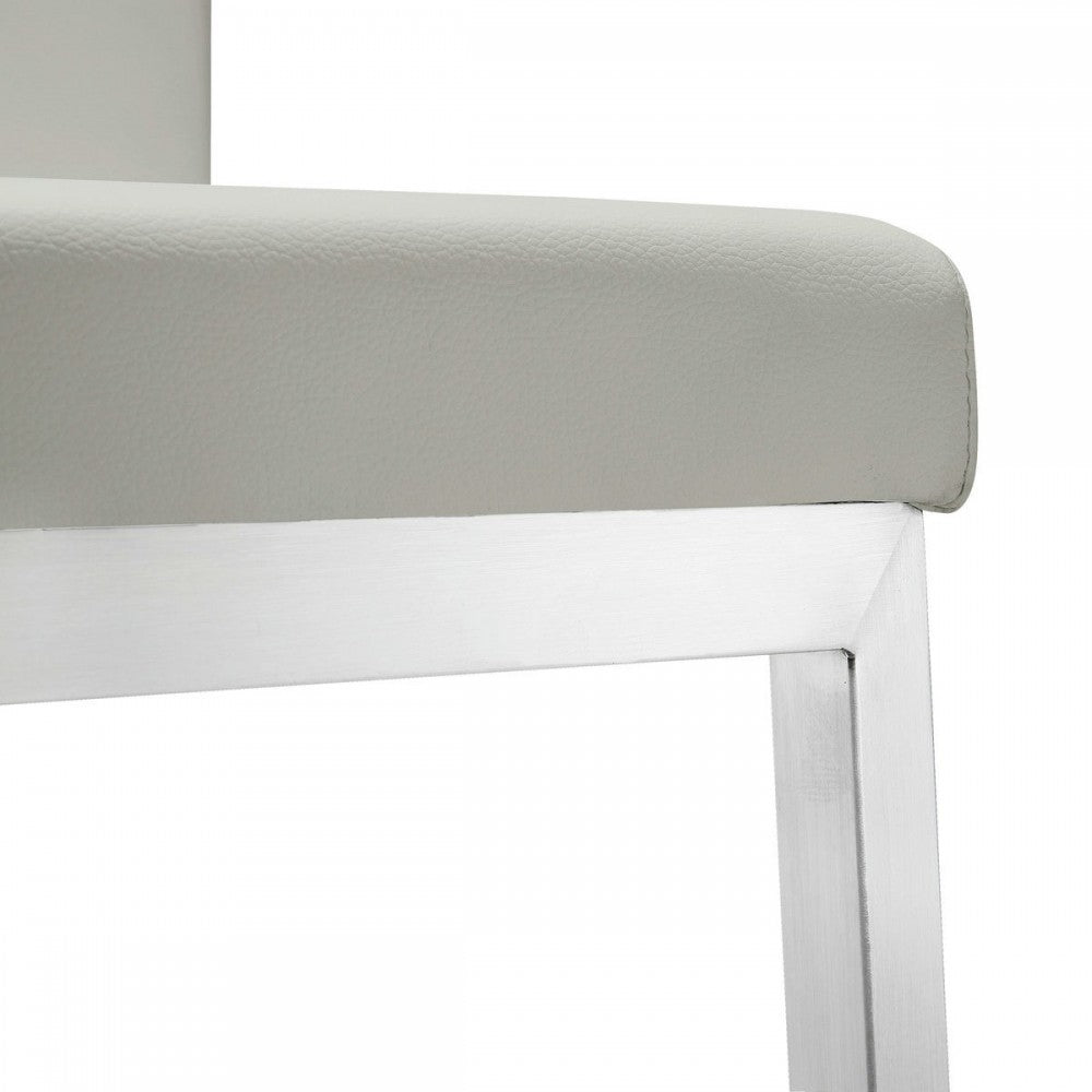 TOV Furniture Parma Light Gray Stainless Steel Counter Stool (Set of 2)