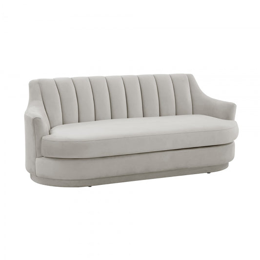 TOV Furniture Peyton Light Gray Velvet Loveseat