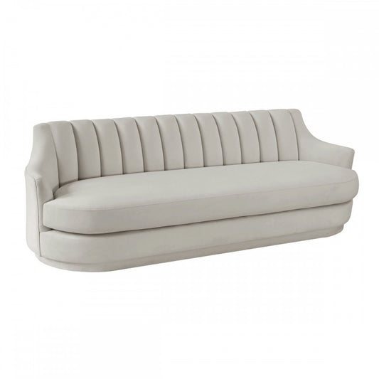TOV Furniture Peyton Light Gray Velvet Sofa