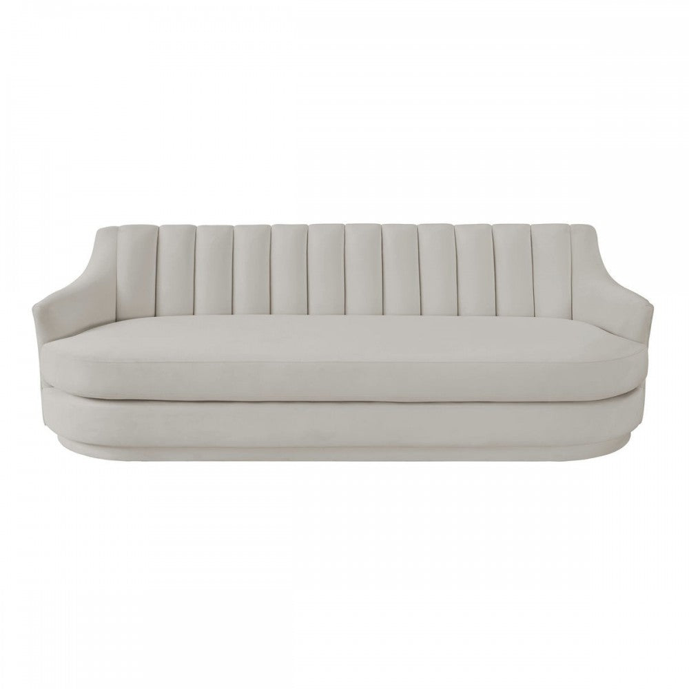 TOV Furniture Peyton Light Gray Velvet Sofa