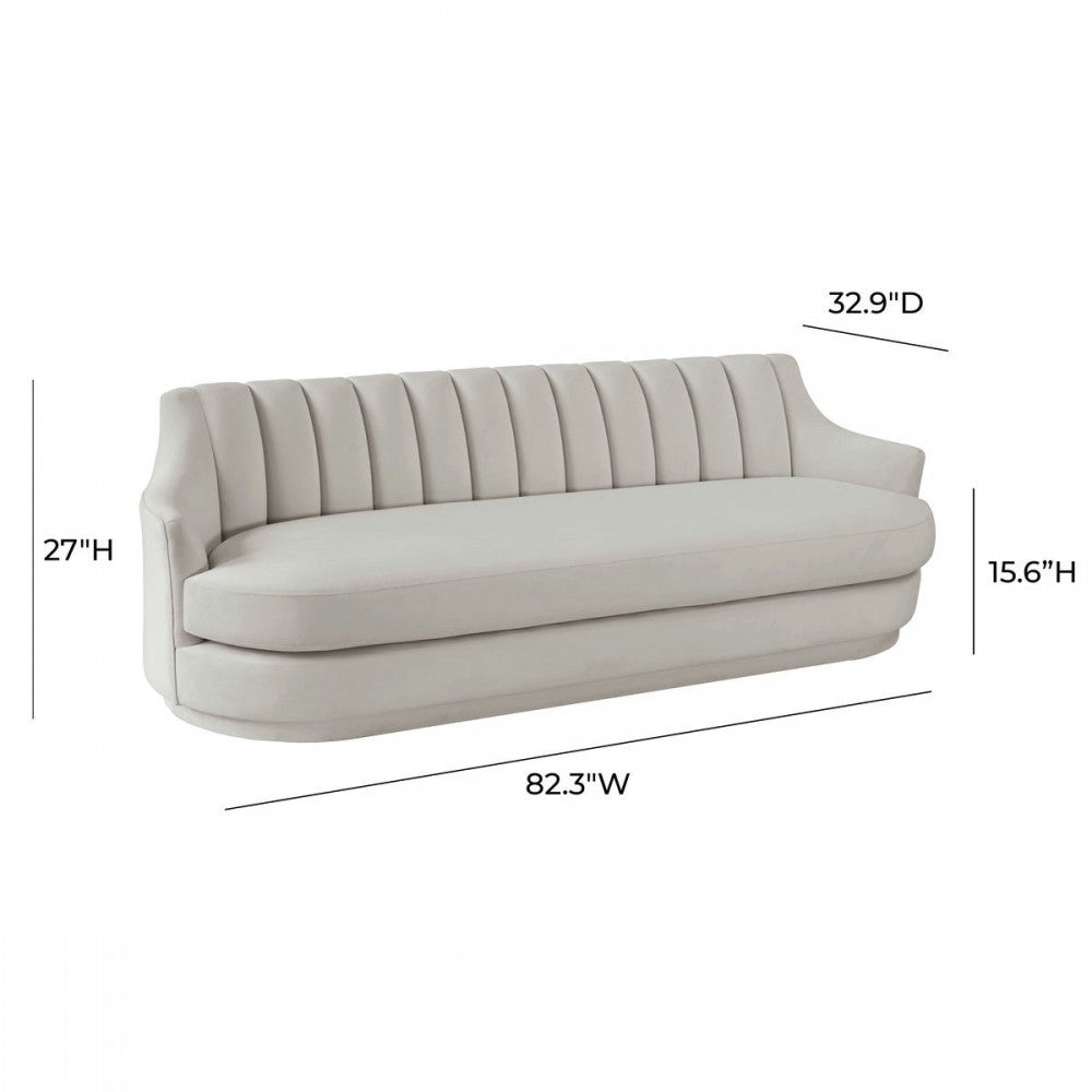 TOV Furniture Peyton Light Gray Velvet Sofa