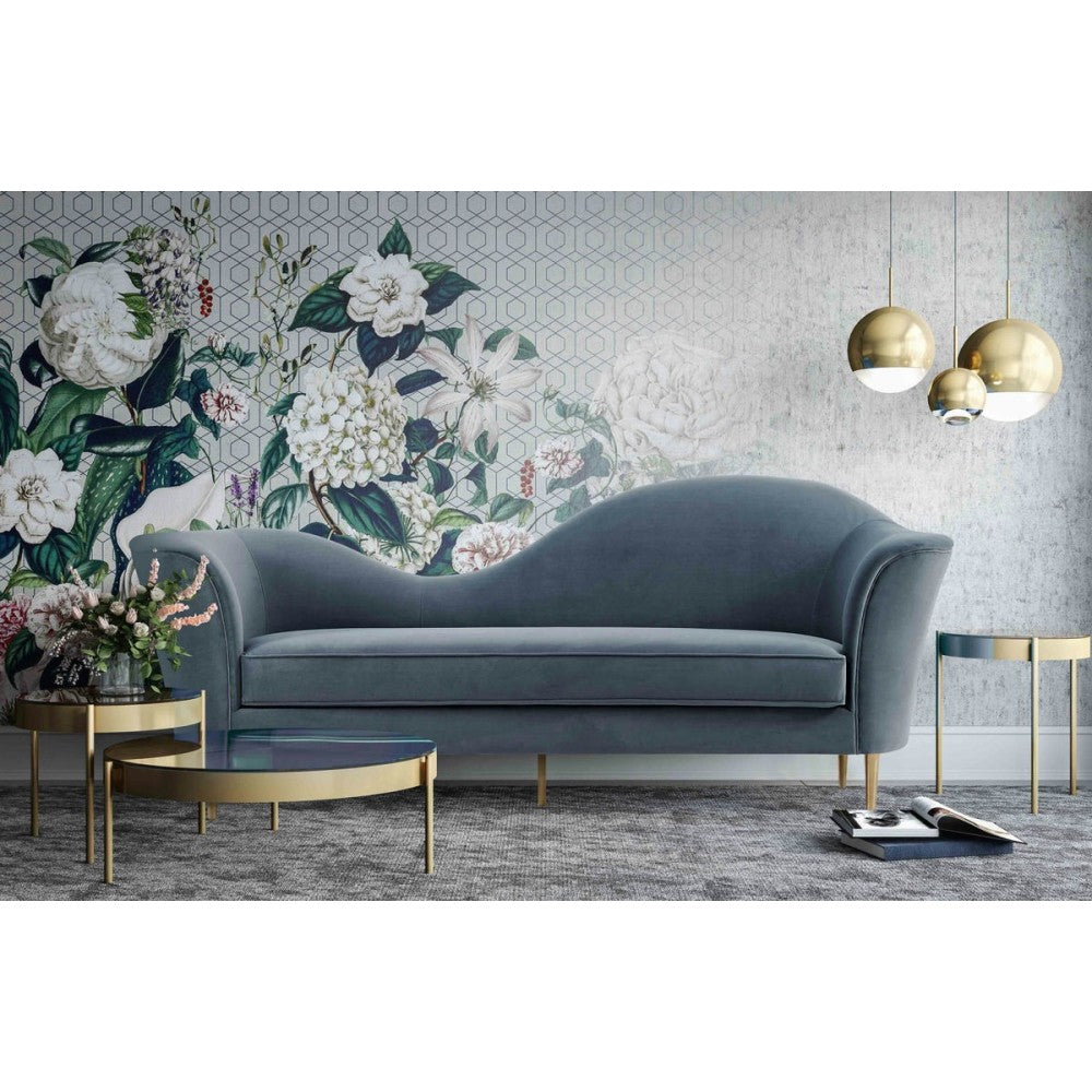 TOV Furniture Plato Gray Velvet Sofa
