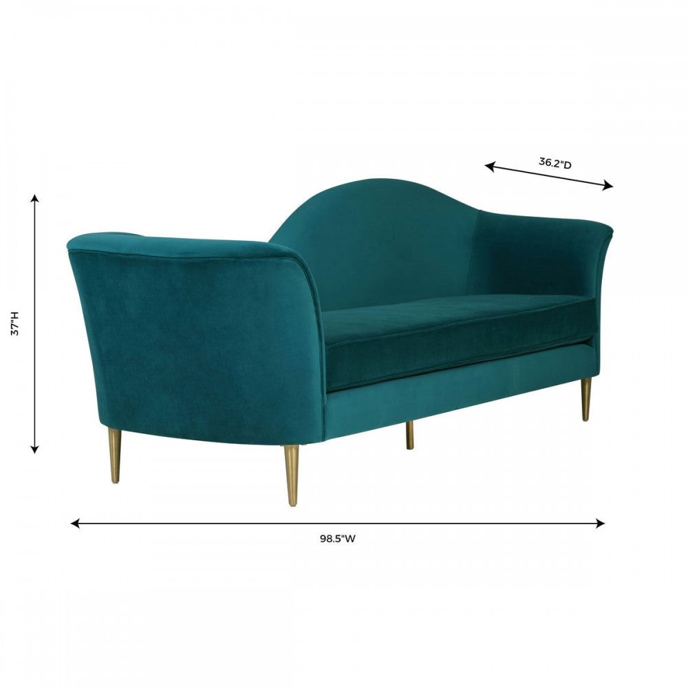 TOV Furniture Plato Aqua Velvet Sofa