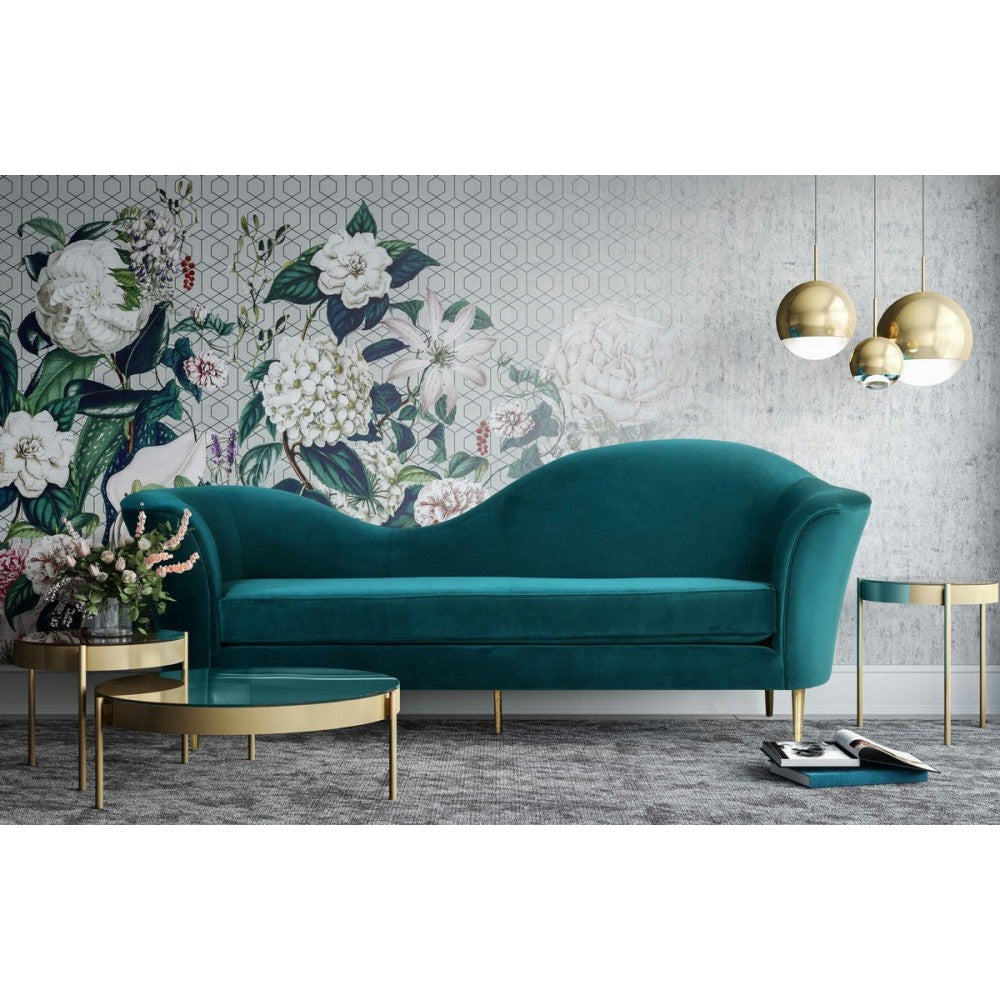 TOV Furniture Plato Aqua Velvet Sofa