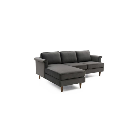 TOV Furniture Porter Gray Velvet Sectional LAF