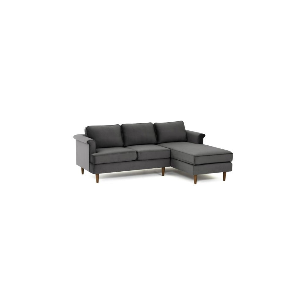 TOV Furniture Porter Gray Velvet Sectional RAF