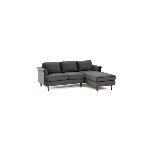TOV Furniture Porter Gray Velvet Sectional RAF