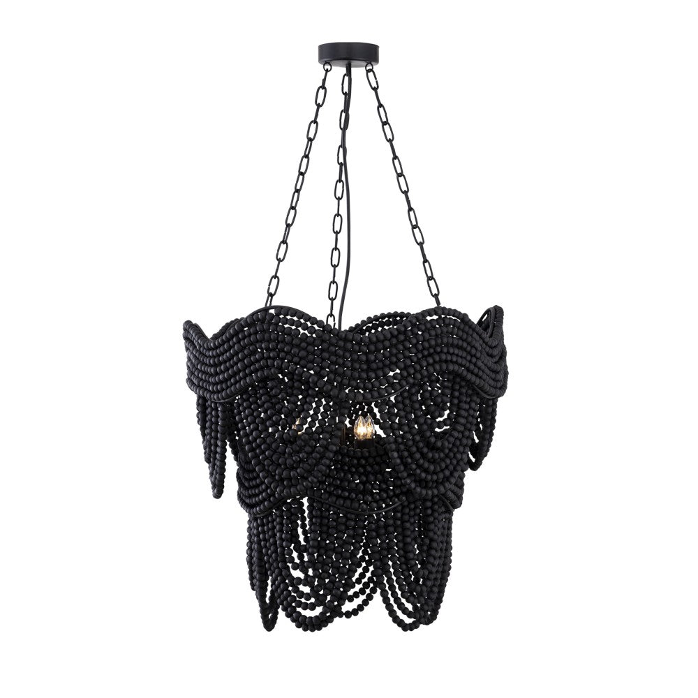 TOV Furniture Porto Black Beaded Chandelier