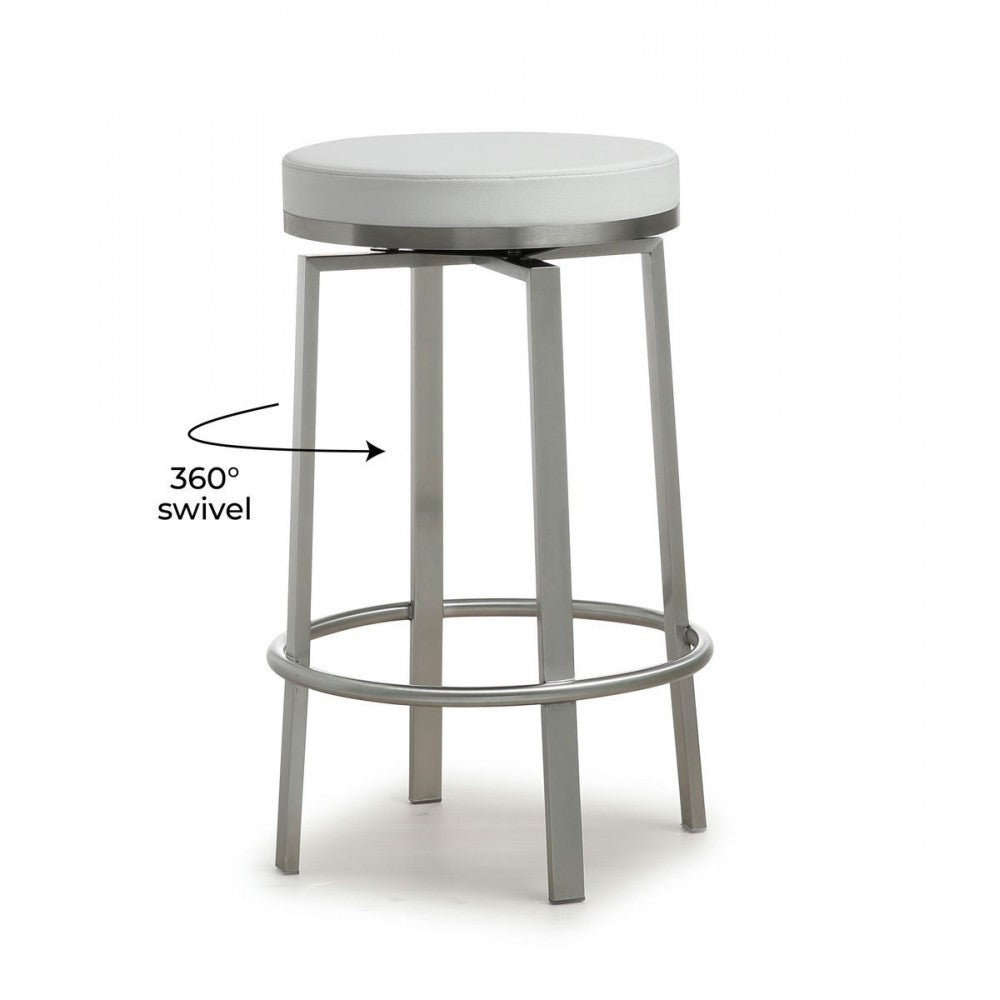 TOV Furniture Pratt White Swivel Counter Stool - Set of 2