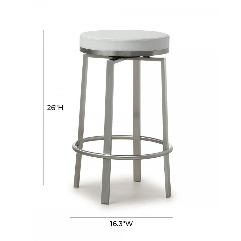TOV Furniture Pratt White Swivel Counter Stool - Set of 2