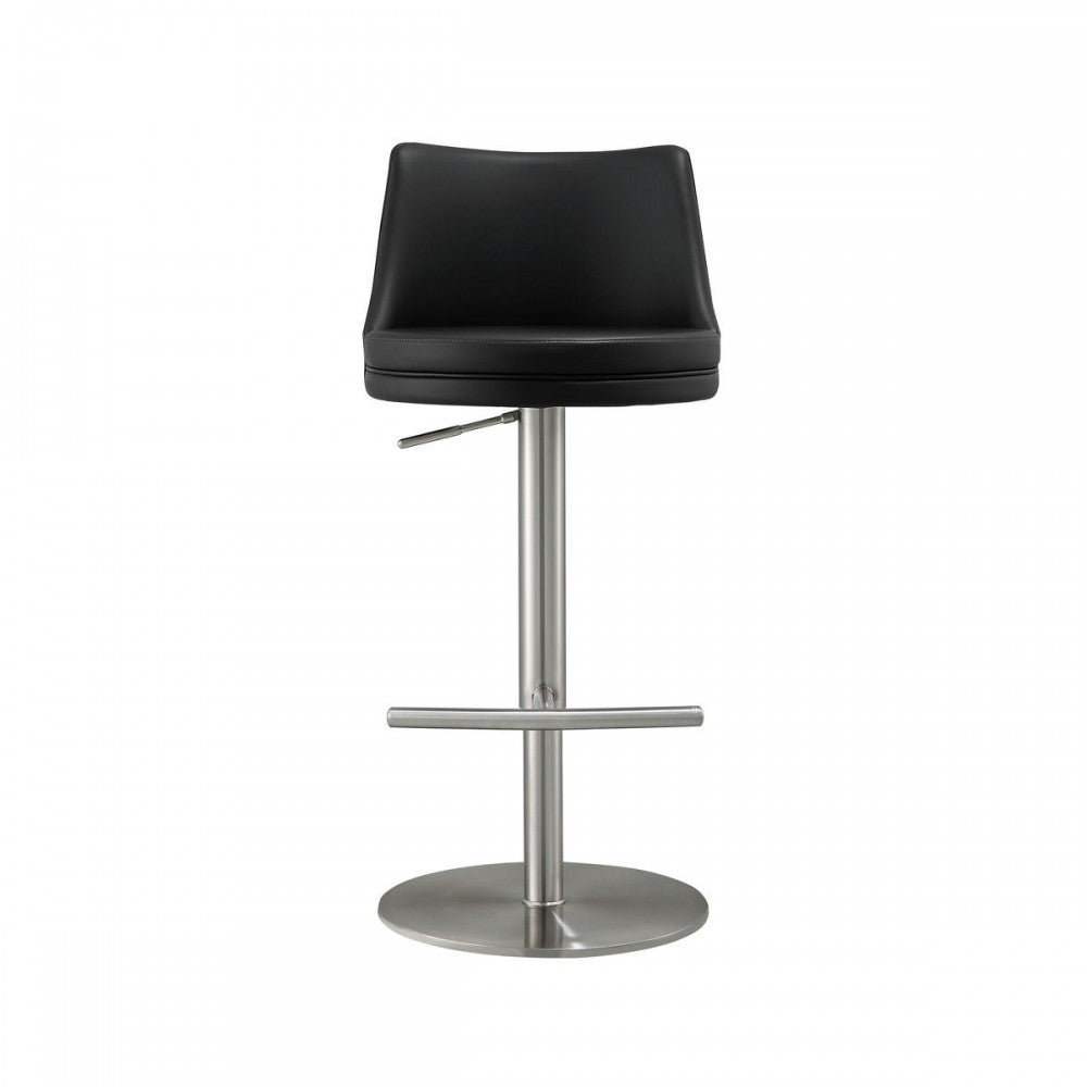 TOV Furniture Reagan Black and Silver Adjustable Stool