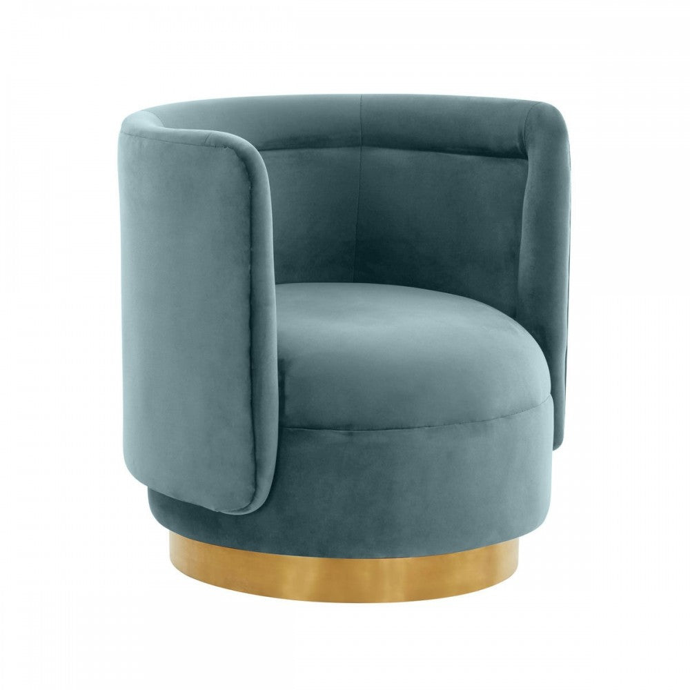 TOV Furniture Remy Bluestone Velvet Swivel Chair