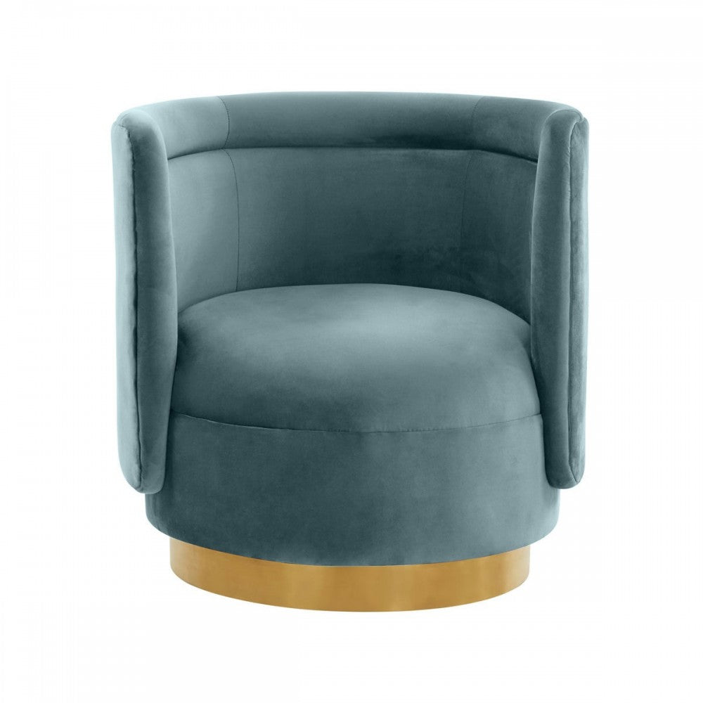 TOV Furniture Remy Bluestone Velvet Swivel Chair