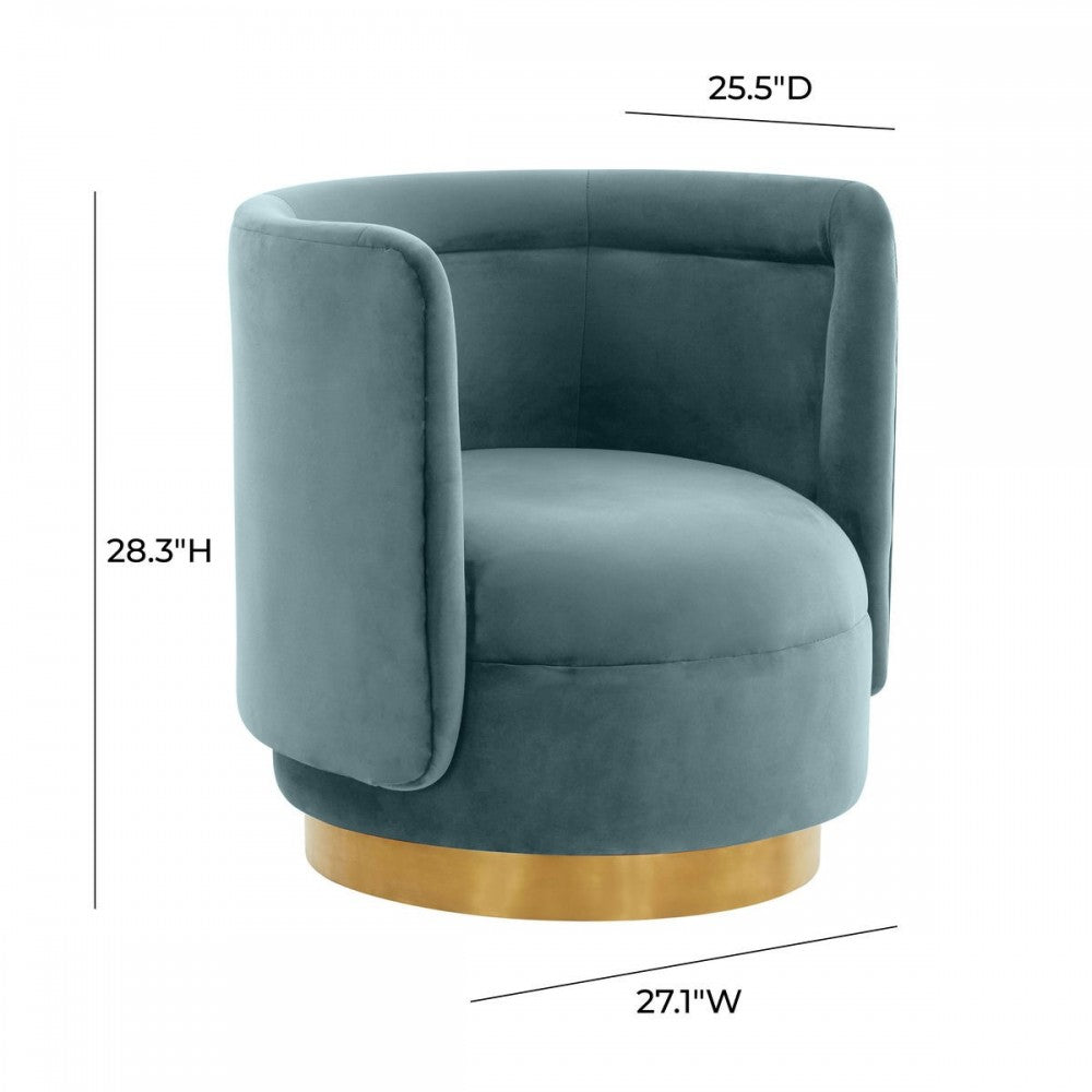 TOV Furniture Remy Bluestone Velvet Swivel Chair