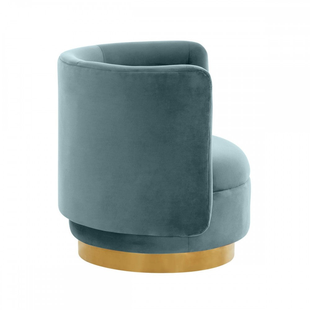 TOV Furniture Remy Bluestone Velvet Swivel Chair