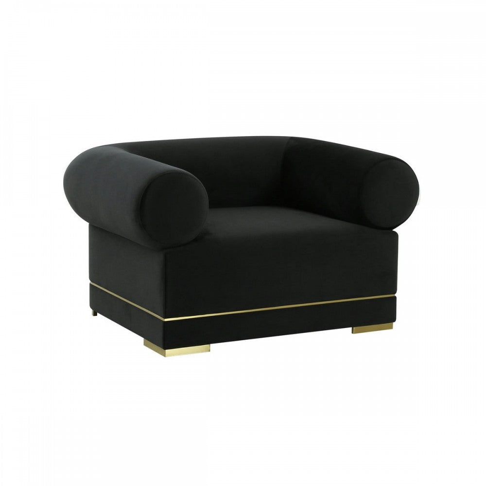 TOV Furniture Ricardo Black Velvet Accent Chair
