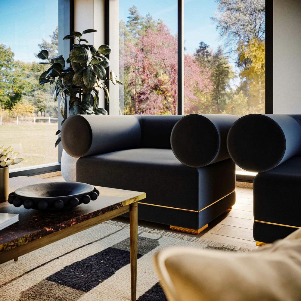 TOV Furniture Ricardo Black Velvet Accent Chair