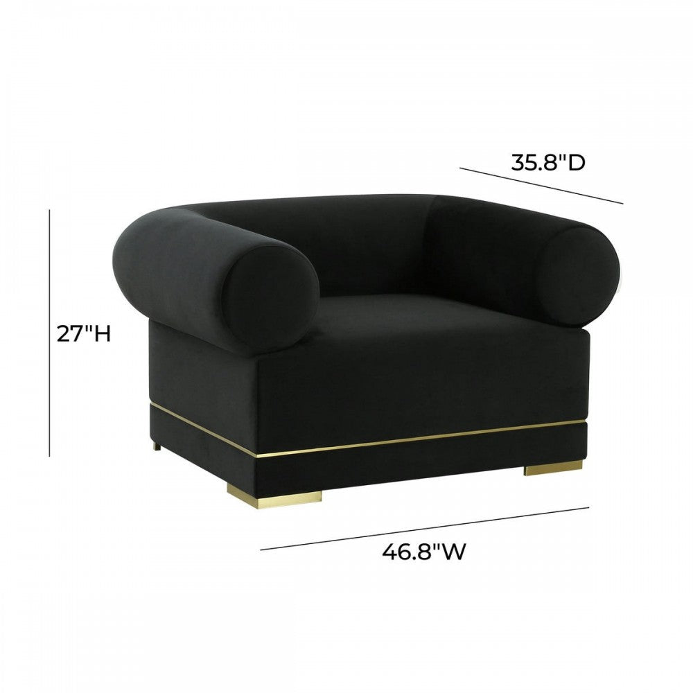 TOV Furniture Ricardo Black Velvet Accent Chair