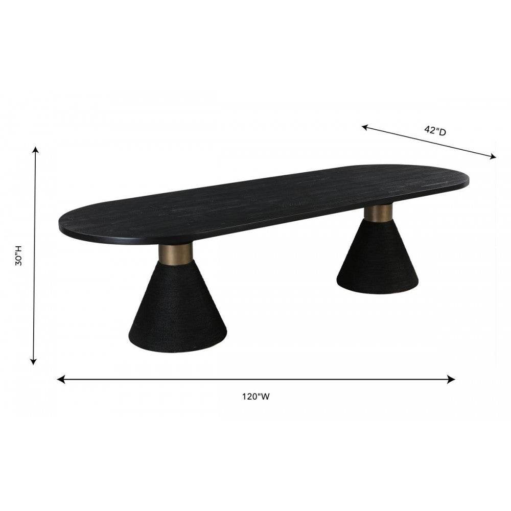 TOV Furniture Rishi Black Rope Oval Table