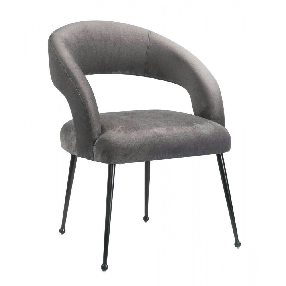TOV Furniture Rocco Gray Velvet Dining Chair