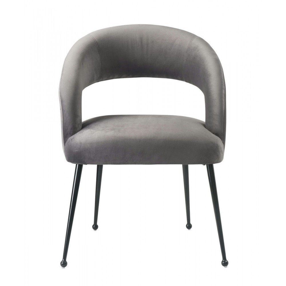 TOV Furniture Rocco Gray Velvet Dining Chair