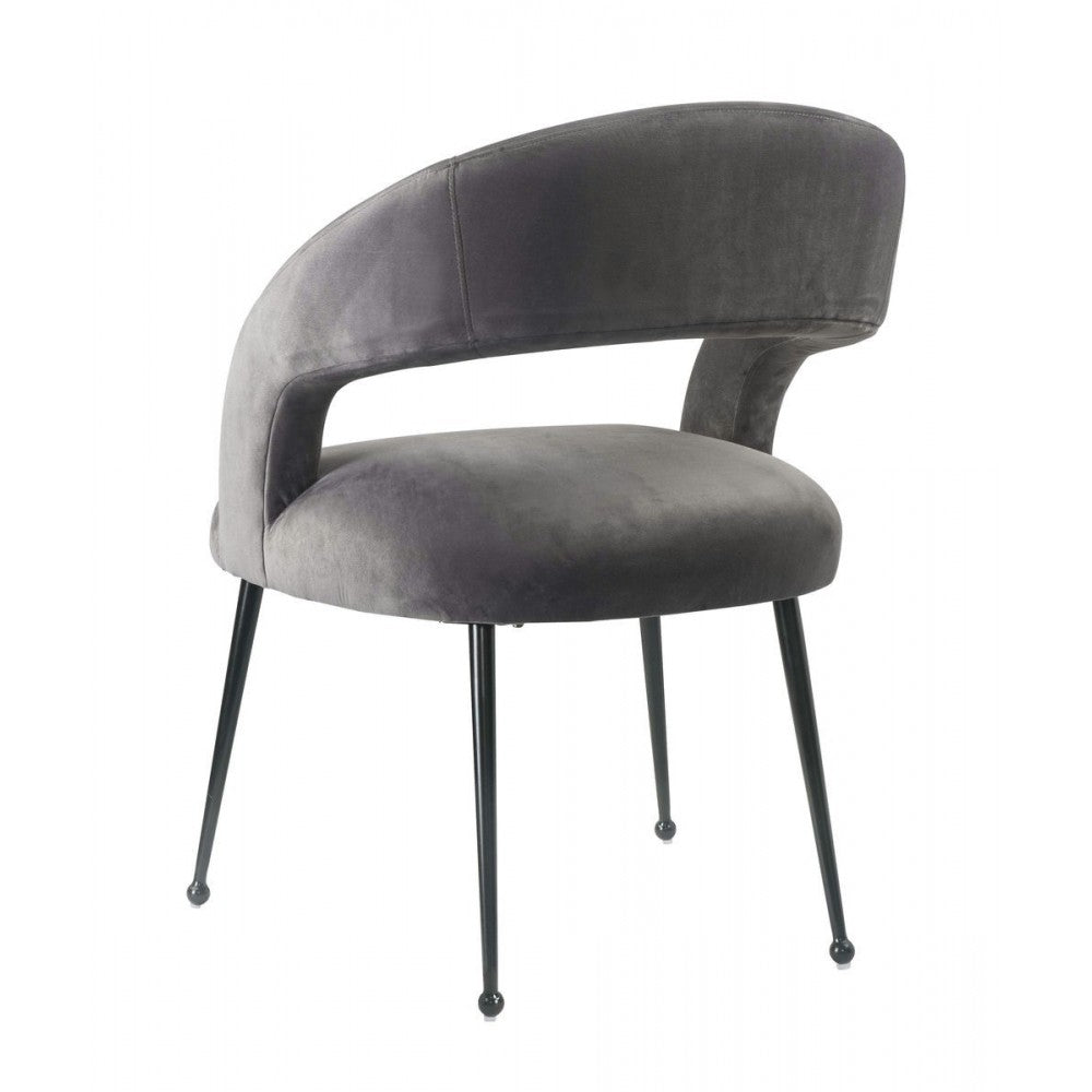 TOV Furniture Rocco Gray Velvet Dining Chair