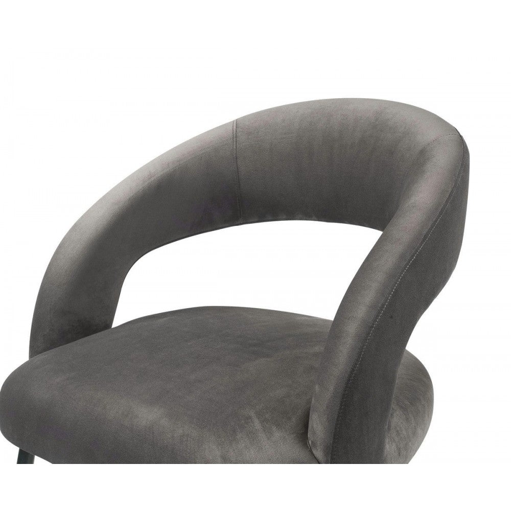 TOV Furniture Rocco Gray Velvet Dining Chair