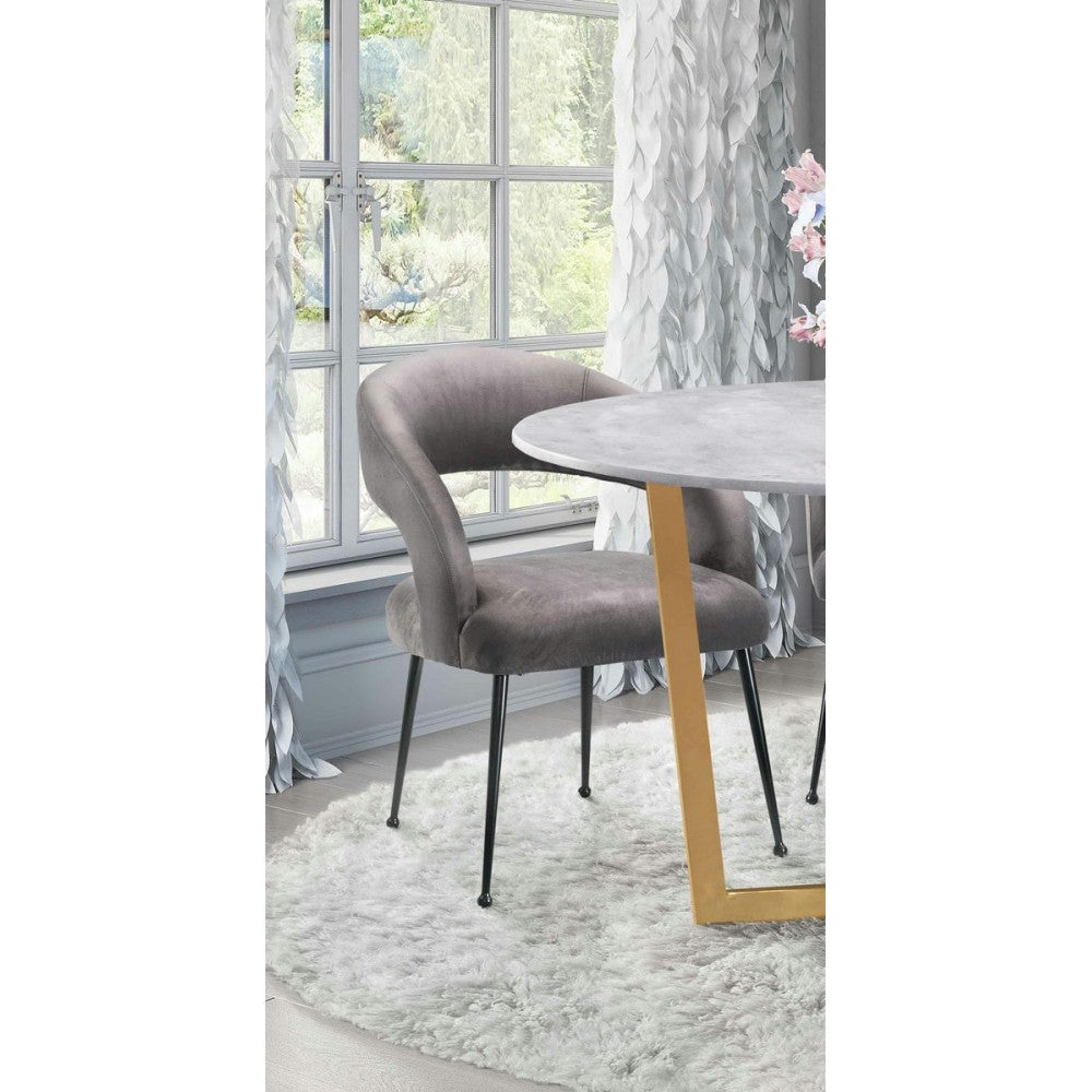 TOV Furniture Rocco Gray Velvet Dining Chair