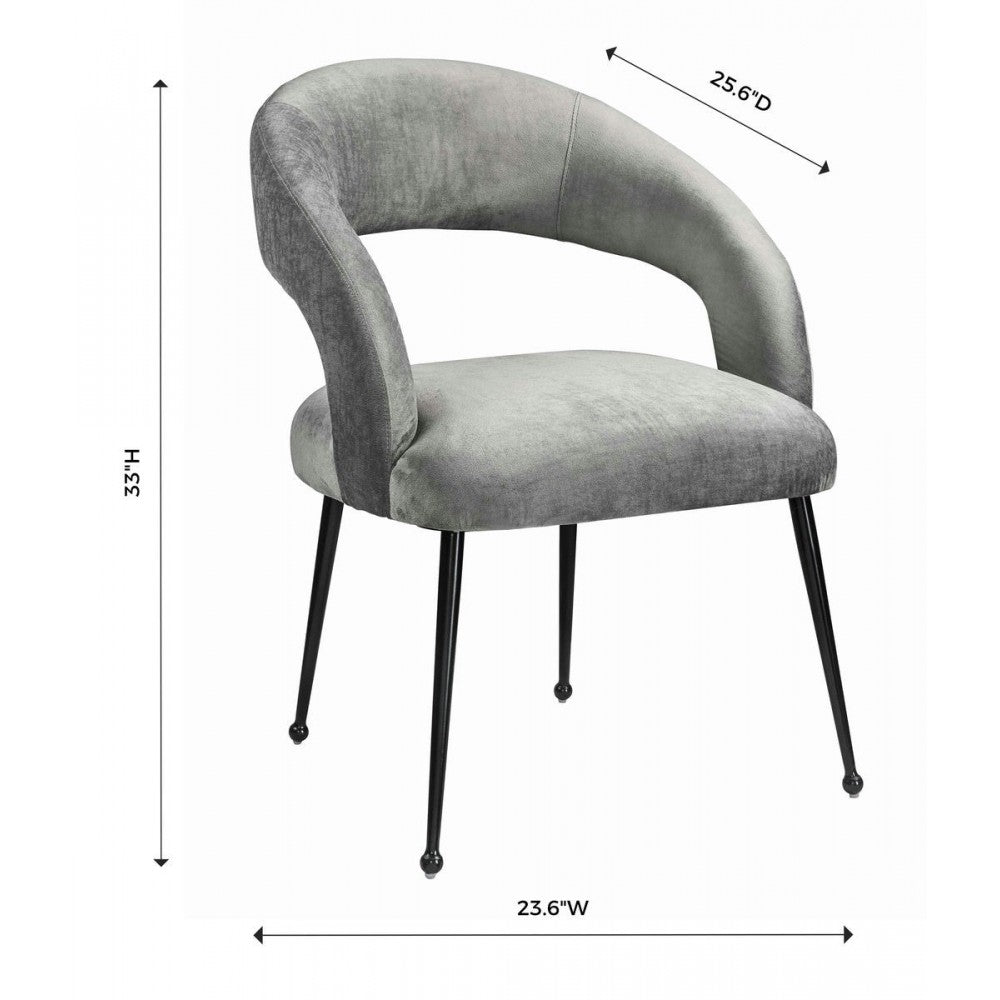 TOV Furniture Rocco Slub Gray Dining Chair