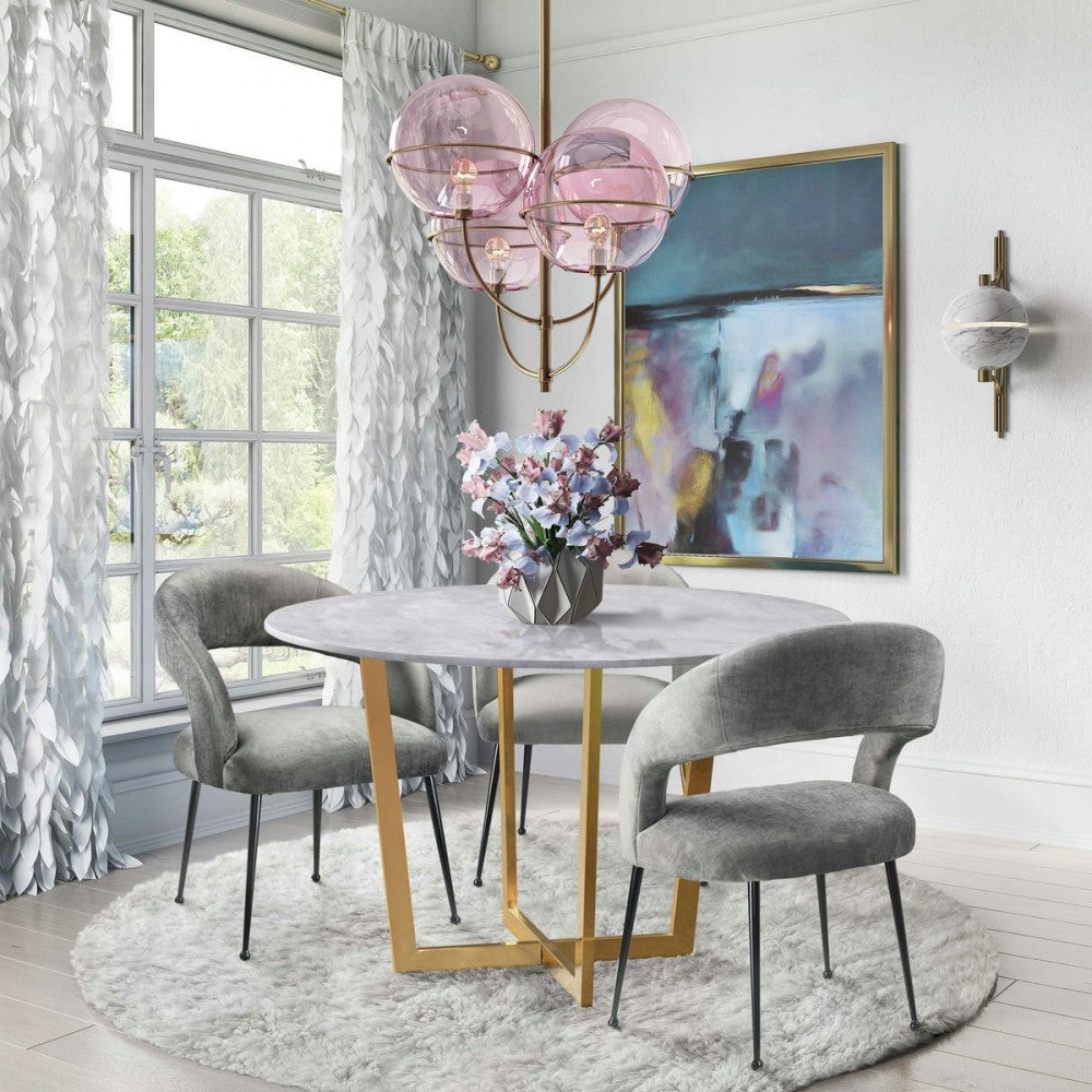 TOV Furniture Rocco Slub Gray Dining Chair
