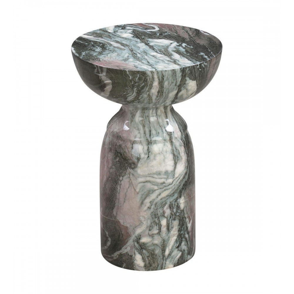 TOV Furniture Rue Gray and Blush Marble Side Table