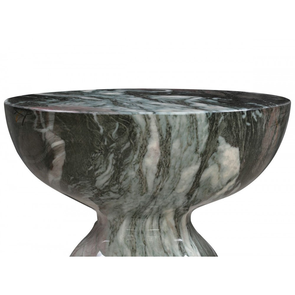 TOV Furniture Rue Gray and Blush Marble Side Table