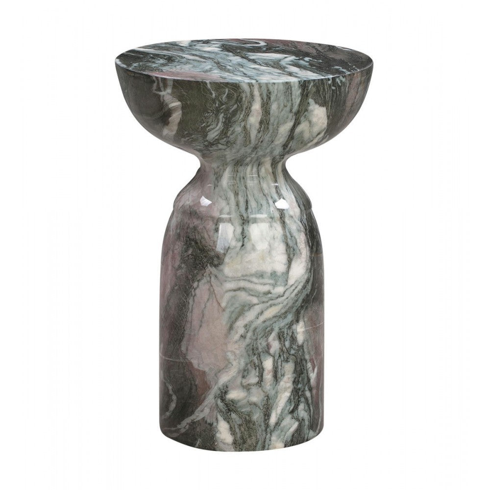 TOV Furniture Rue Gray and Blush Marble Side Table