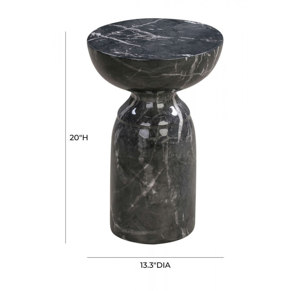 TOV Furniture Rue Black Marble Side Table