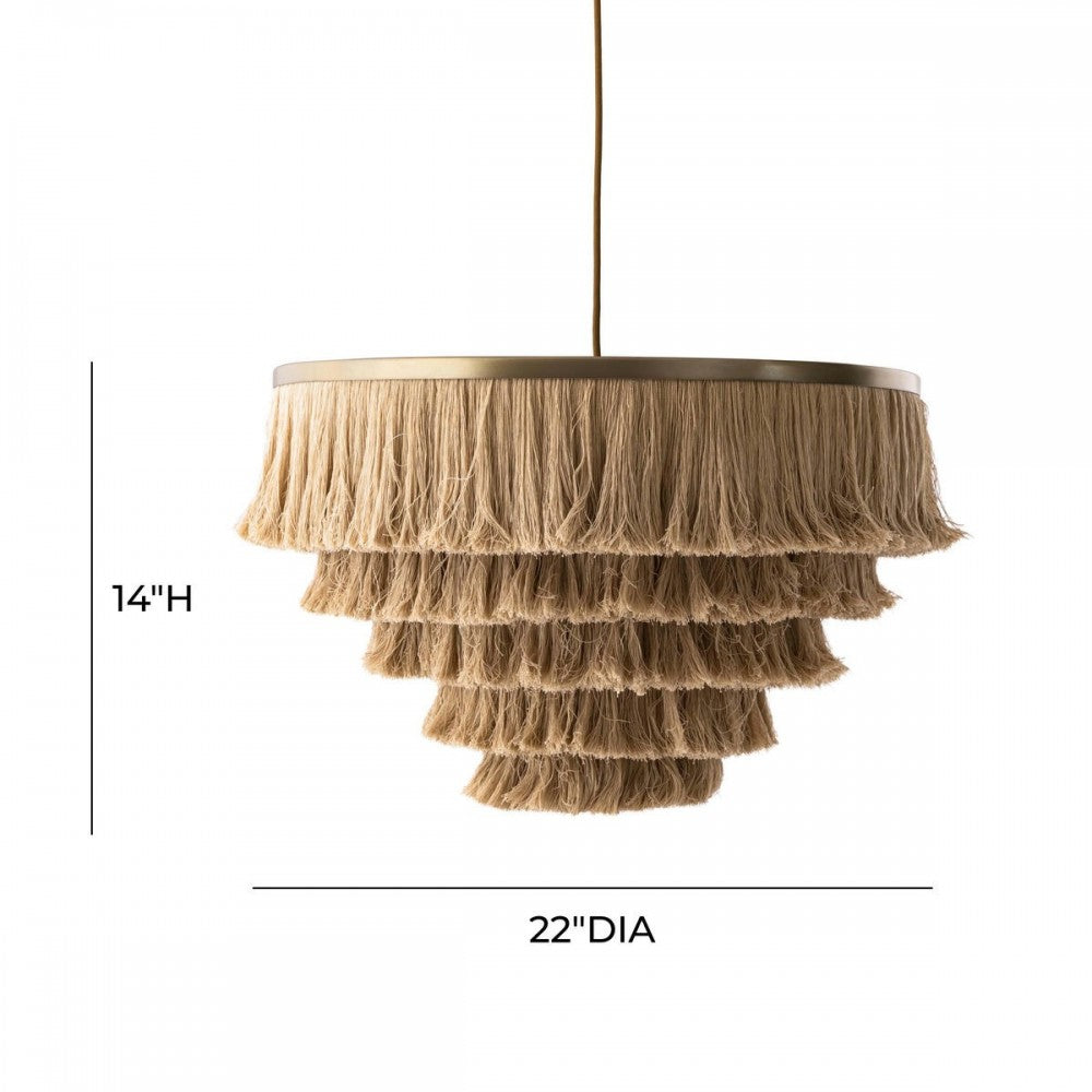 TOV Furniture Sarai Natural Fringe Pendant
