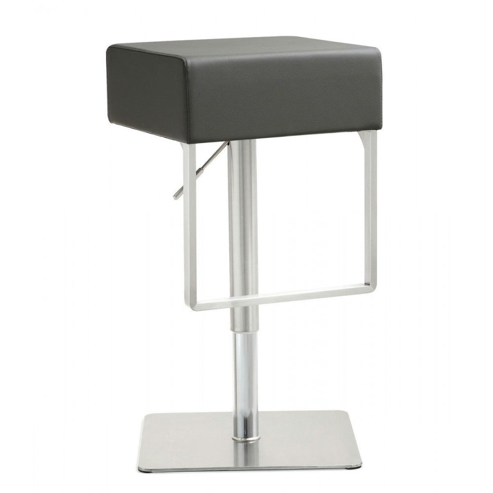 TOV Furniture Seville Gray Stainless Adjustable Barstool