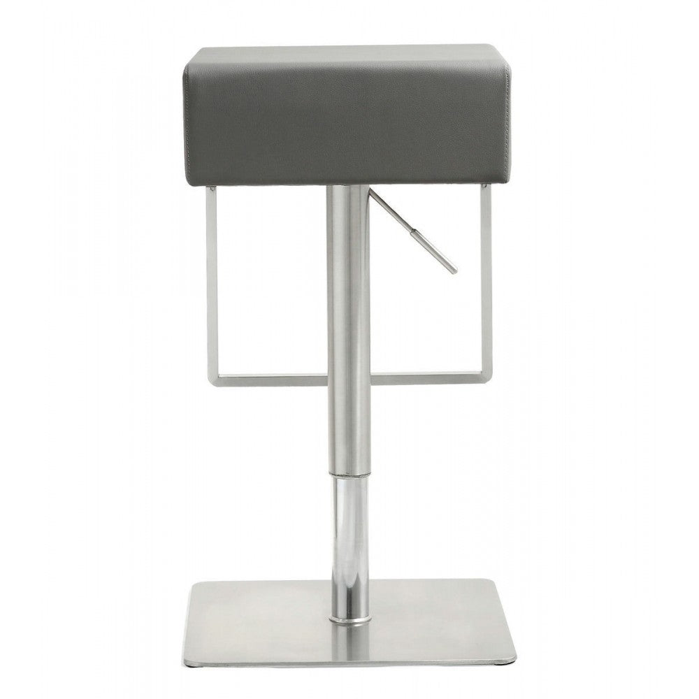 TOV Furniture Seville Gray Stainless Adjustable Barstool