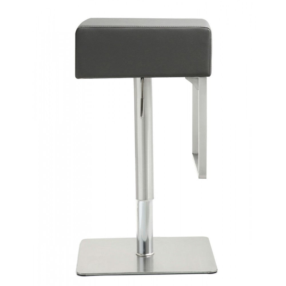 TOV Furniture Seville Gray Stainless Adjustable Barstool