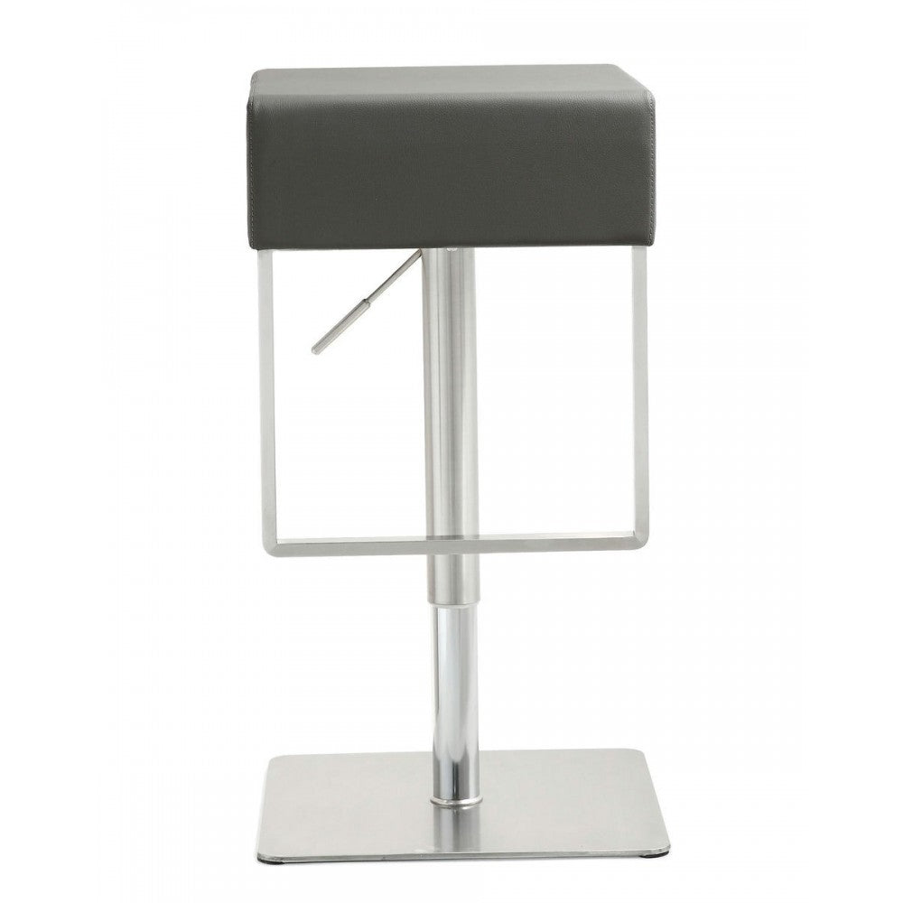 TOV Furniture Seville Gray Stainless Adjustable Barstool