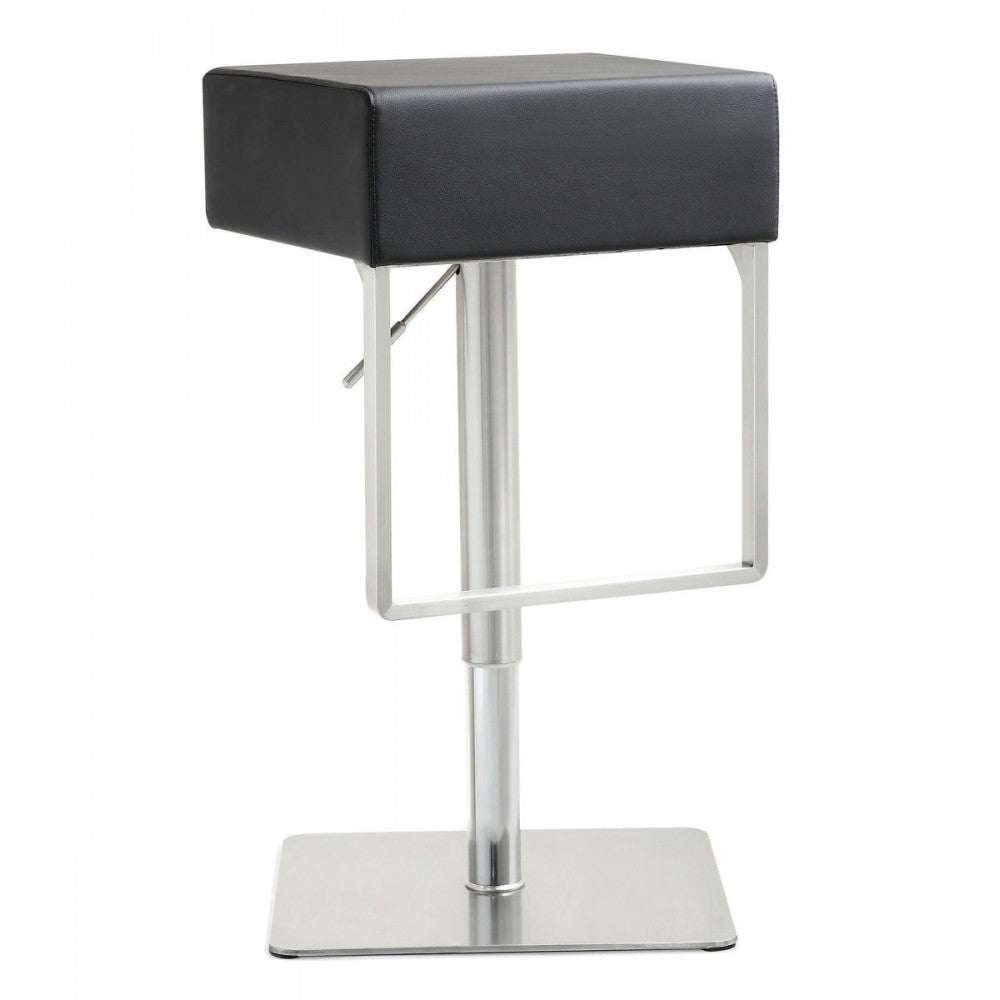 TOV Furniture Seville Black Stainless Adjustable Barstool